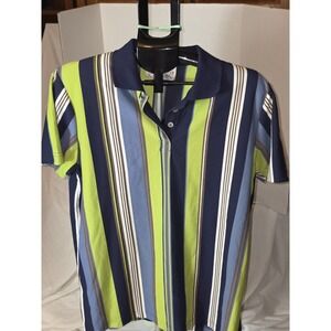 Carolina Coloura Polo Shirt M-L Padded Shoulders  20 1/2" PTP  30" Long.